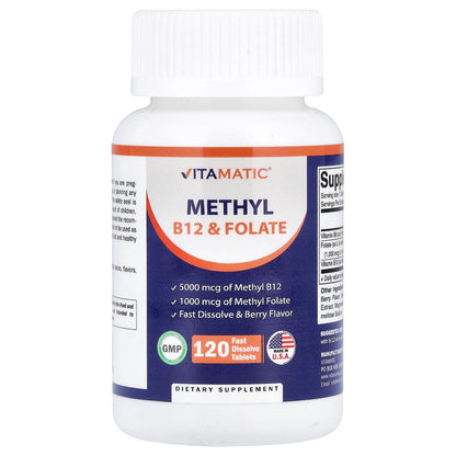 Vitamatic, Methyl B12 & Folate, Berry, 120 Fast Dissolve Tablets