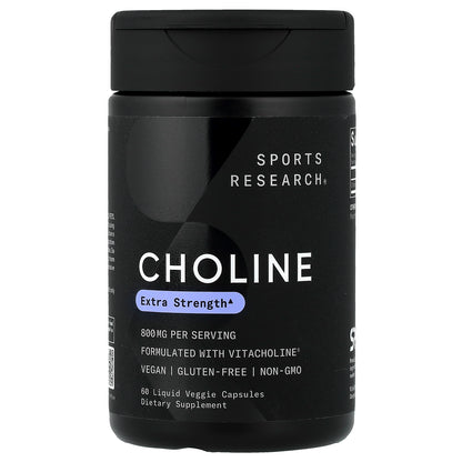 Sports Research, Choline, 60 Liquid Veggie Capsules (400 mg per Capsule)