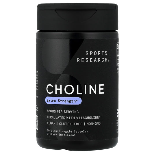 Sports Research, Choline, 60 Liquid Veggie Capsules (400 mg per Capsule)