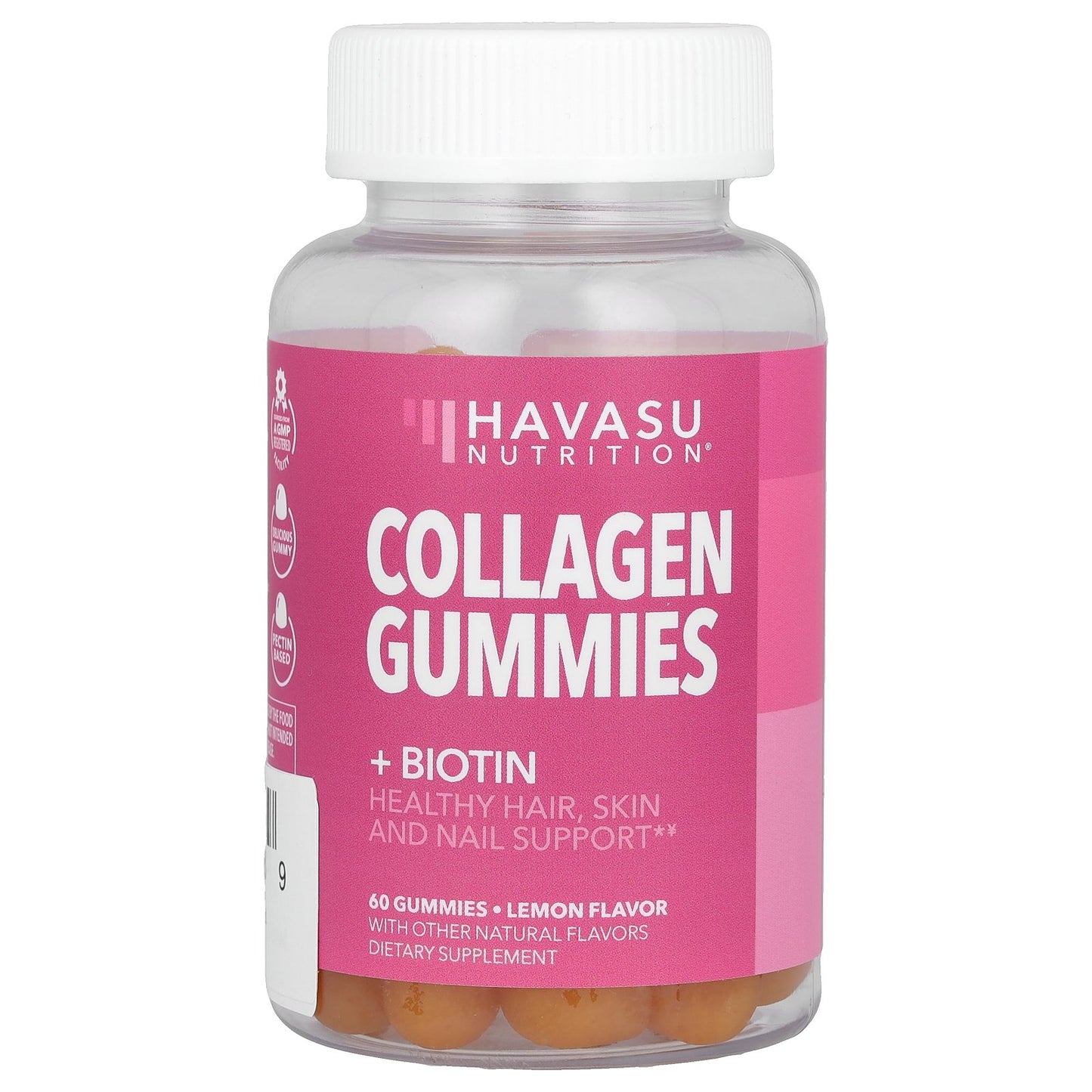 Havasu Nutrition, Collagen Gummies + Biotin, Lemon, 60 Gummies