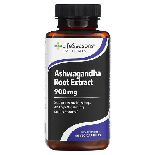 LifeSeasons, Ashwagandha Root Extract, 900 mg, 60 Veg Capsules (450 mg per Capsule)