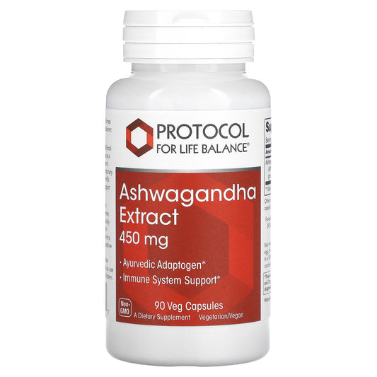 Protocol for Life Balance, Ashwagandha Extract, 450 mg , 90 Veg Capsules