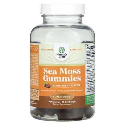 Nature's Craft, Sea Moss Gummies, Mixed Berry, 90 Gummies