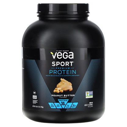 Vega, Sport, Plant Based Premium Protein, Peanut Butter, 4 lb 4.1 oz (1.93 kg)