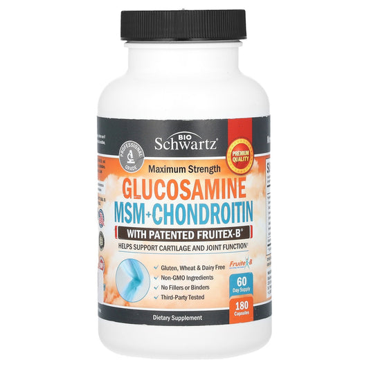 BioSchwartz, Maximum Strength Glucosamine MSM + Chondroitin, 180 Capsules
