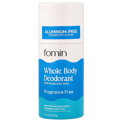 fomin, Whole Body Deodorant, Aluminum-Free, Fragrance Free, 1.76 oz (50 g)