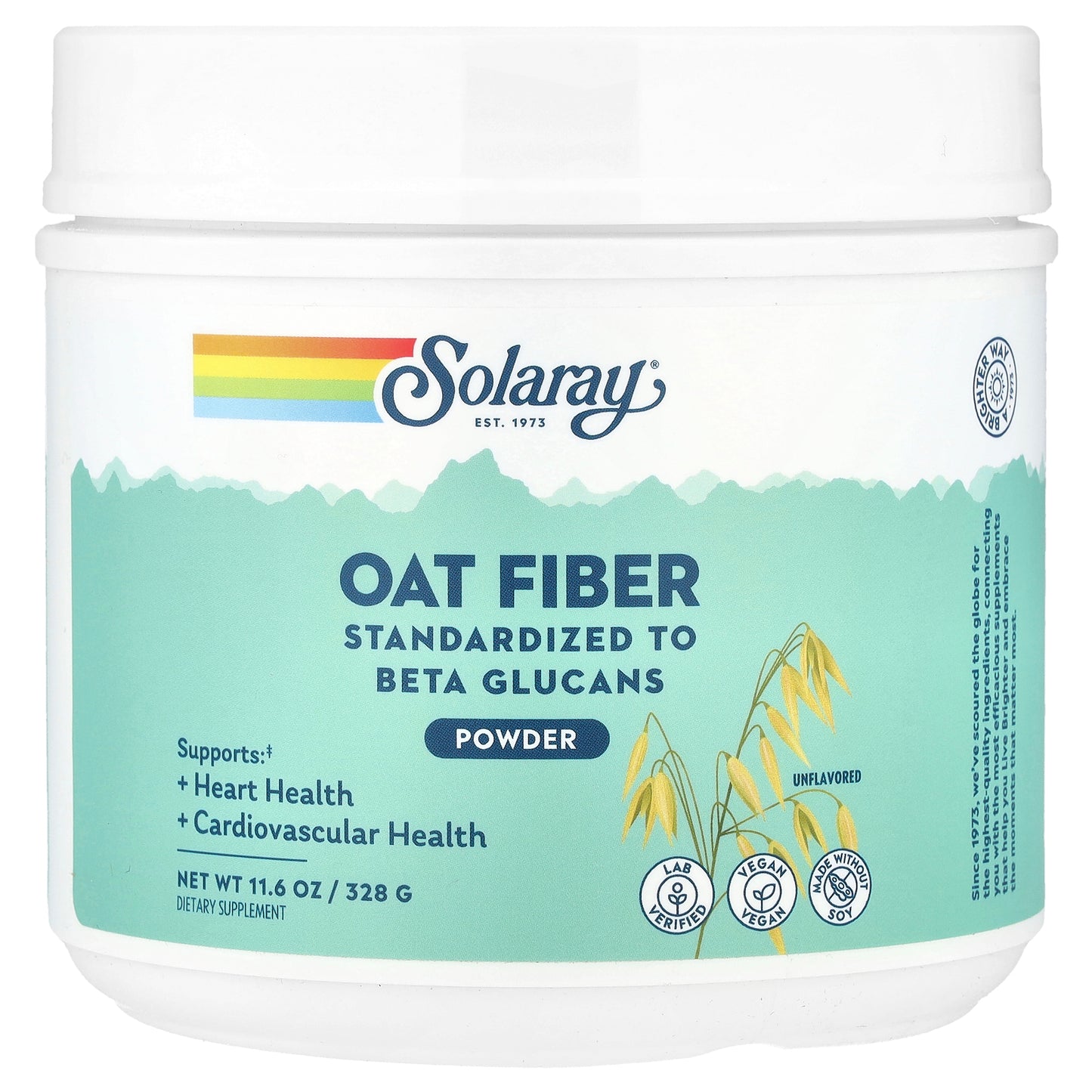 Solaray, Oat Fiber Powder, Unflavored, 11.6 oz (328 g)