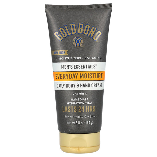 Gold Bond, Men's Essentials, Daily Body & Hand Cream, Normal To Dry Skin, 6.5 oz (184 g)