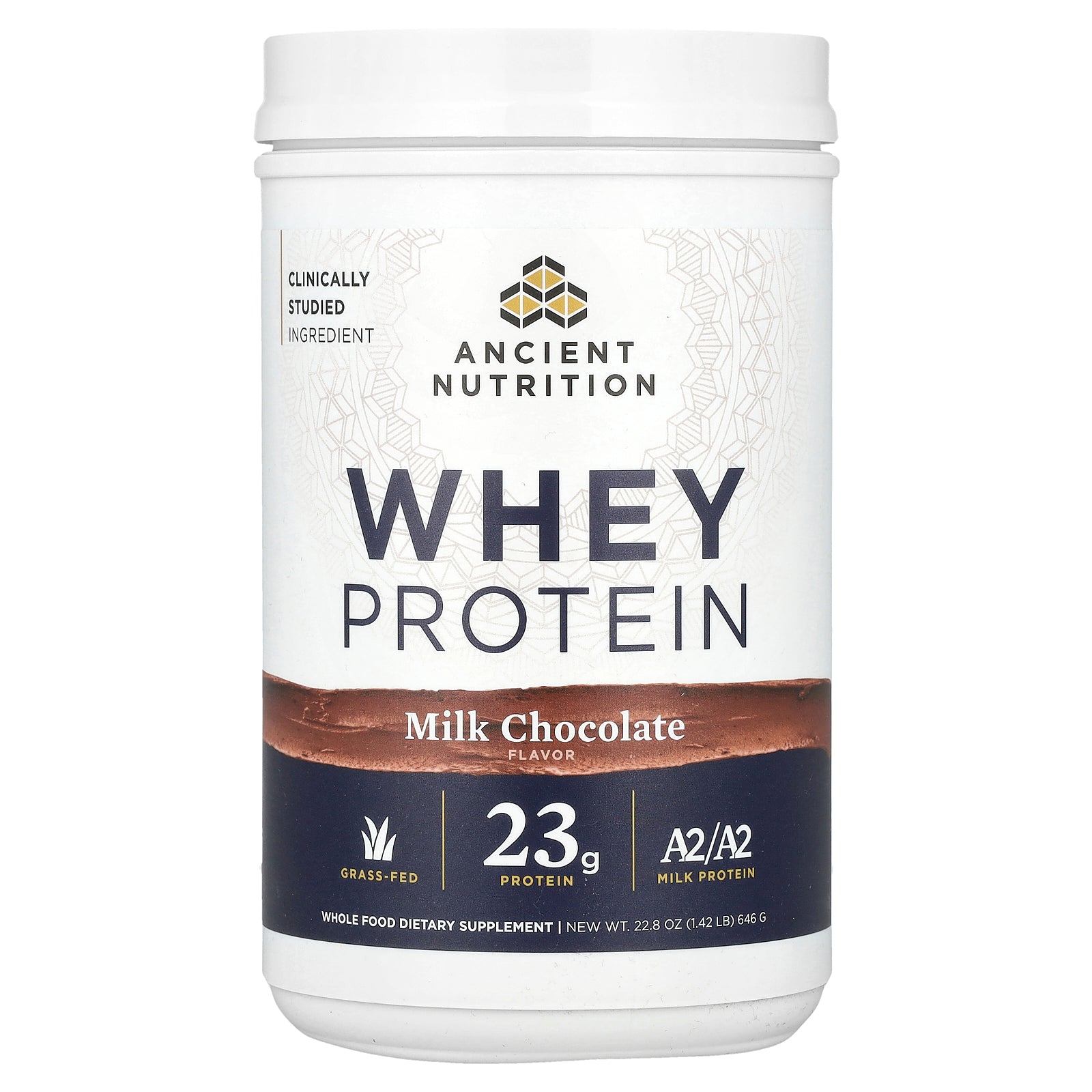 Ancient Nutrition, Whey Protein, Milk Chocolate, 1.42 lb (646 g)