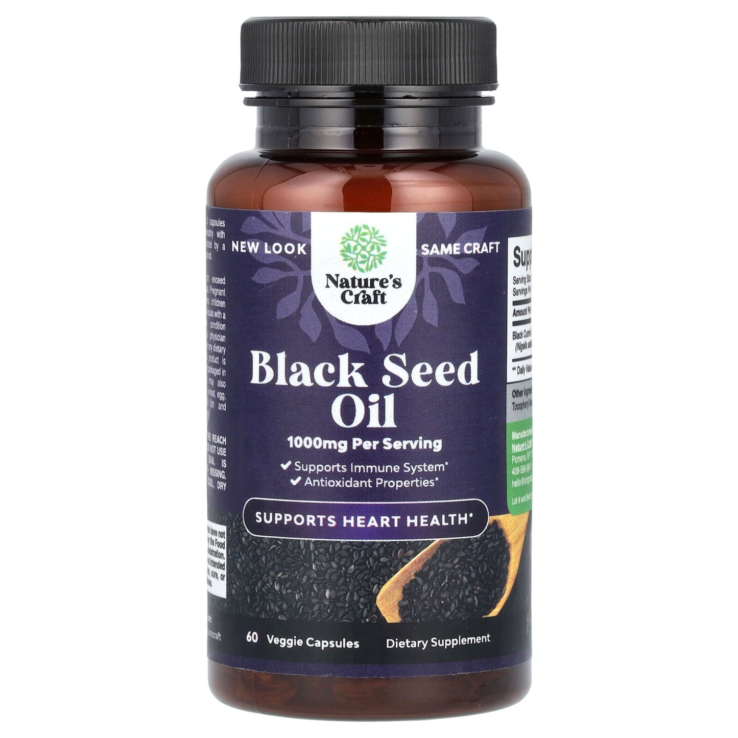 Nature's Craft, Black Seed Oil, 60 Veggie Capsules (500 mg per Capsule)
