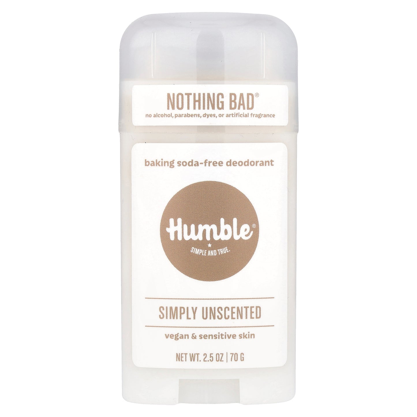 Humble Brands, Baking Soda-Free Deodorant, Simply Unscented, 2.5 oz (70 g)