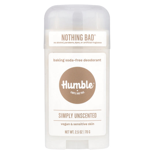 Humble Brands, Baking Soda-Free Deodorant, Simply Unscented, 2.5 oz (70 g)