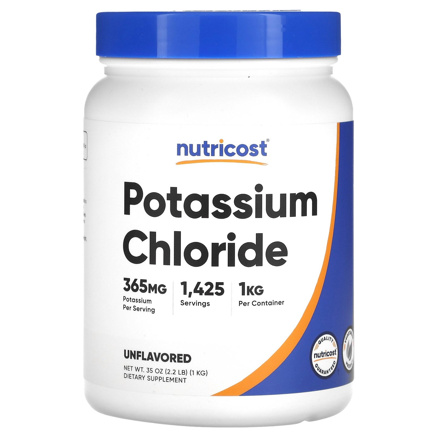 Nutricost, Potassium Chloride, Unflavored, 2.2 lbs (1 kg)