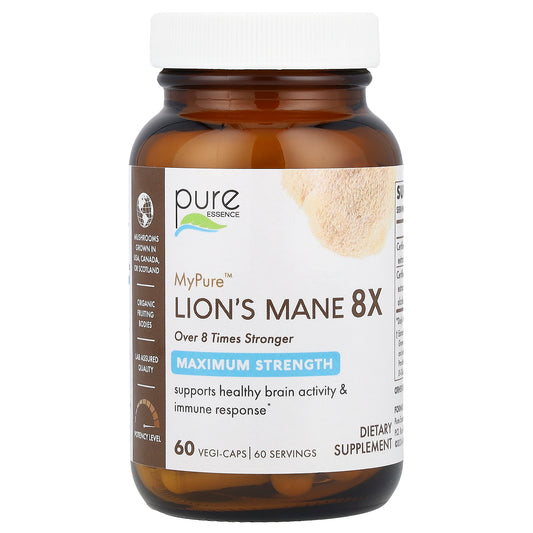 Pure Essence, MyPure™, Lion's Mane 8X, Maximum Strength, 60 Vegi-Caps