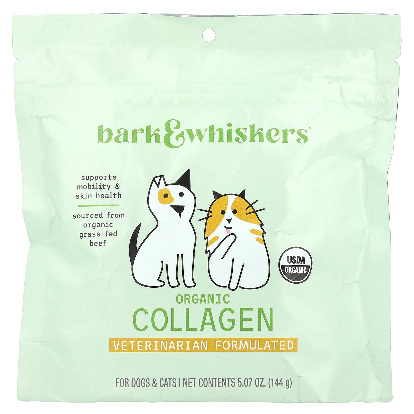 Dr. Mercola, Bark & Whiskers™, Organic Collagen Powder, For Dogs & Cats , 5.07 oz (144 g)