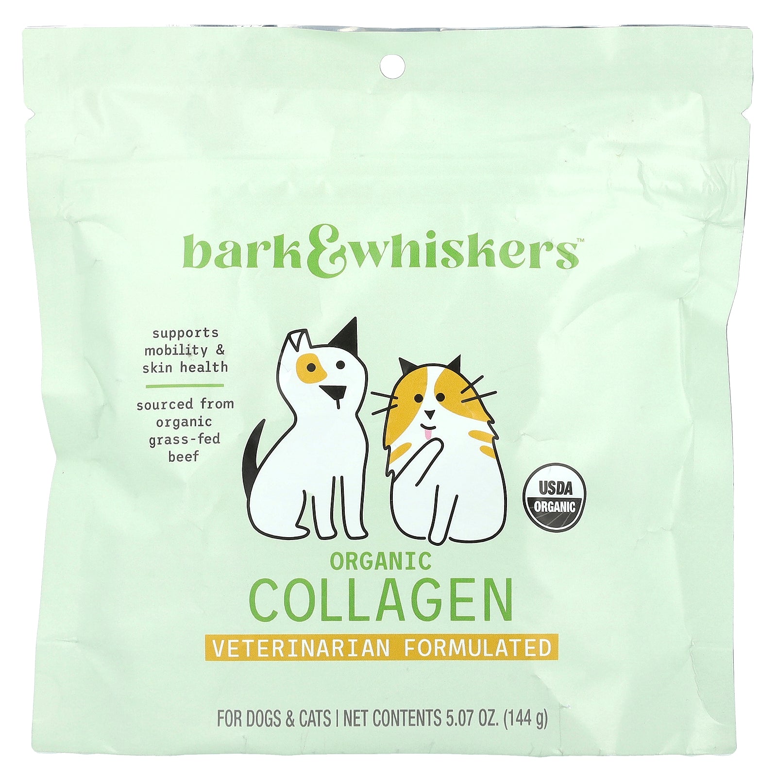 Dr. Mercola, Bark & Whiskers™, Organic Collagen Powder, For Dogs & Cats , 5.07 oz (144 g)