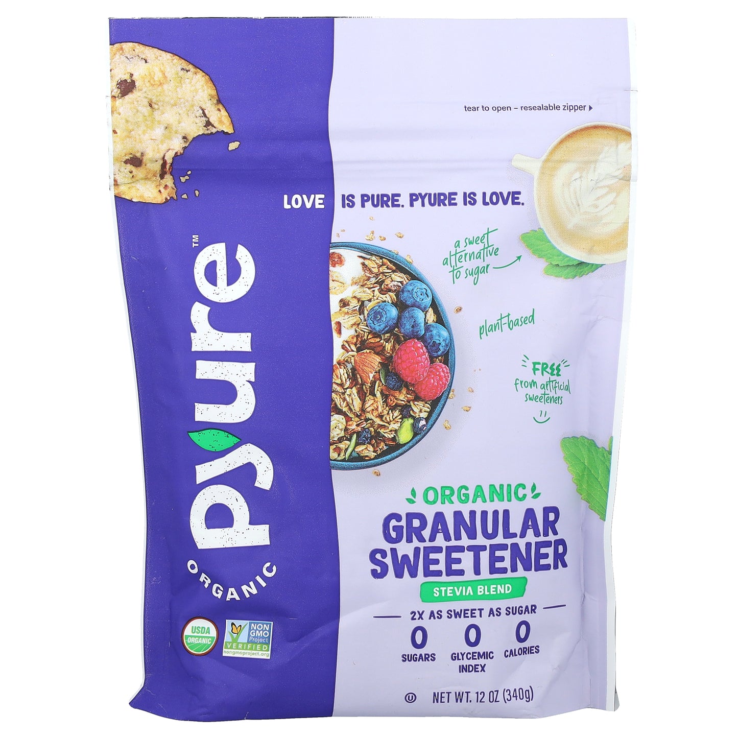 Pyure, Organic Granular Sweetener, Stevia Blend, 12 oz (340 g)