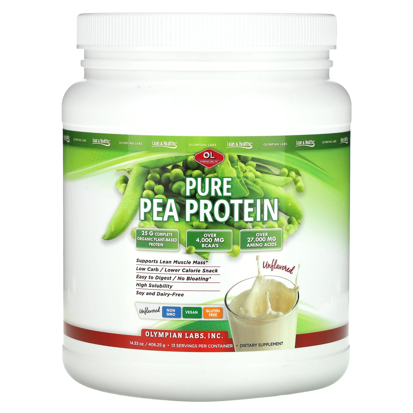 Olympian Labs, Pure Pea Protein, Unflavored , 14.33 oz (406.25 g)