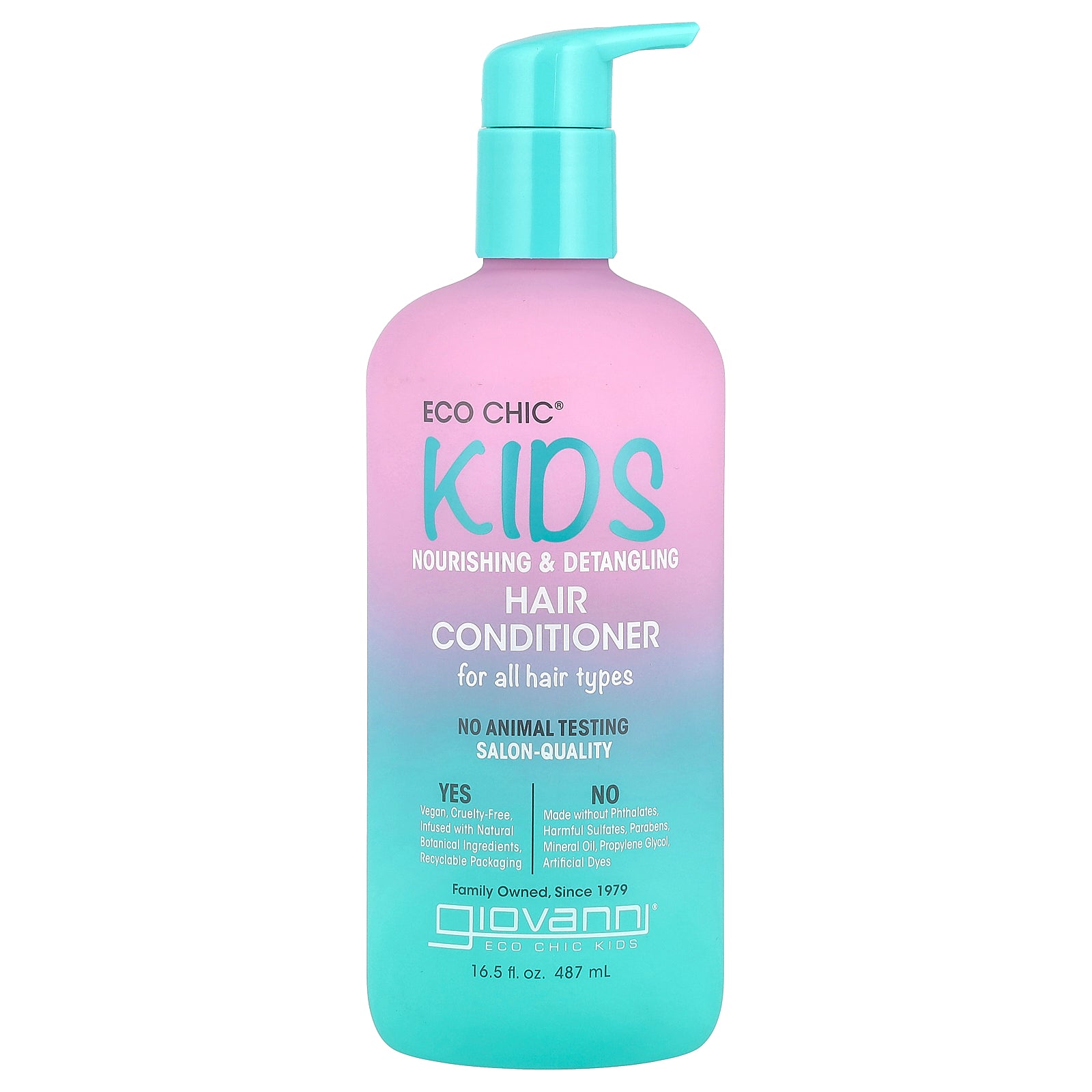 Giovanni, Eco Chic® Kids, Nourishing & Detangling Hair Conditioner, For All Hair Types, 16.5 fl oz (487 ml)