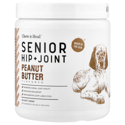 Chew + Heal, Senior Hip + Joint, For Dogs, Peanut Butter , 120 Soft Chews, 9.3 oz (264 g)