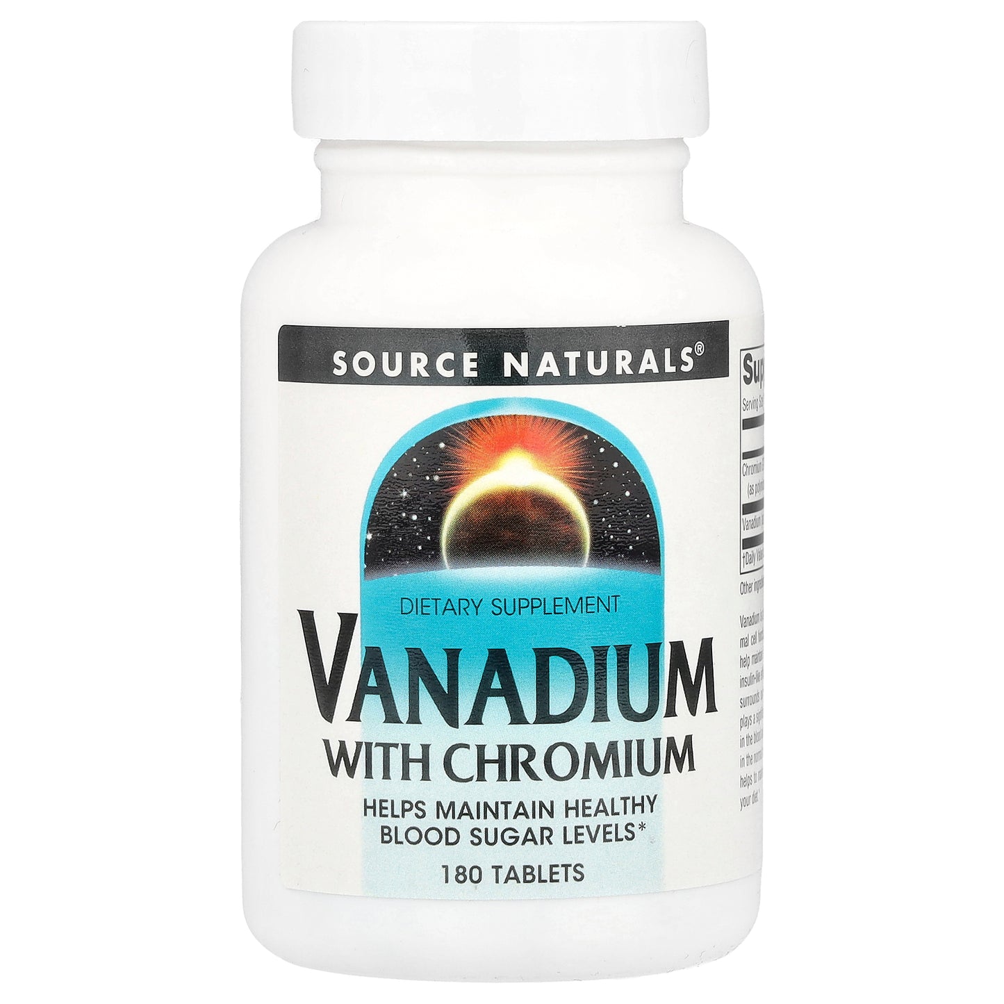 Source Naturals, Vanadium With Chromium, 180 Tablets