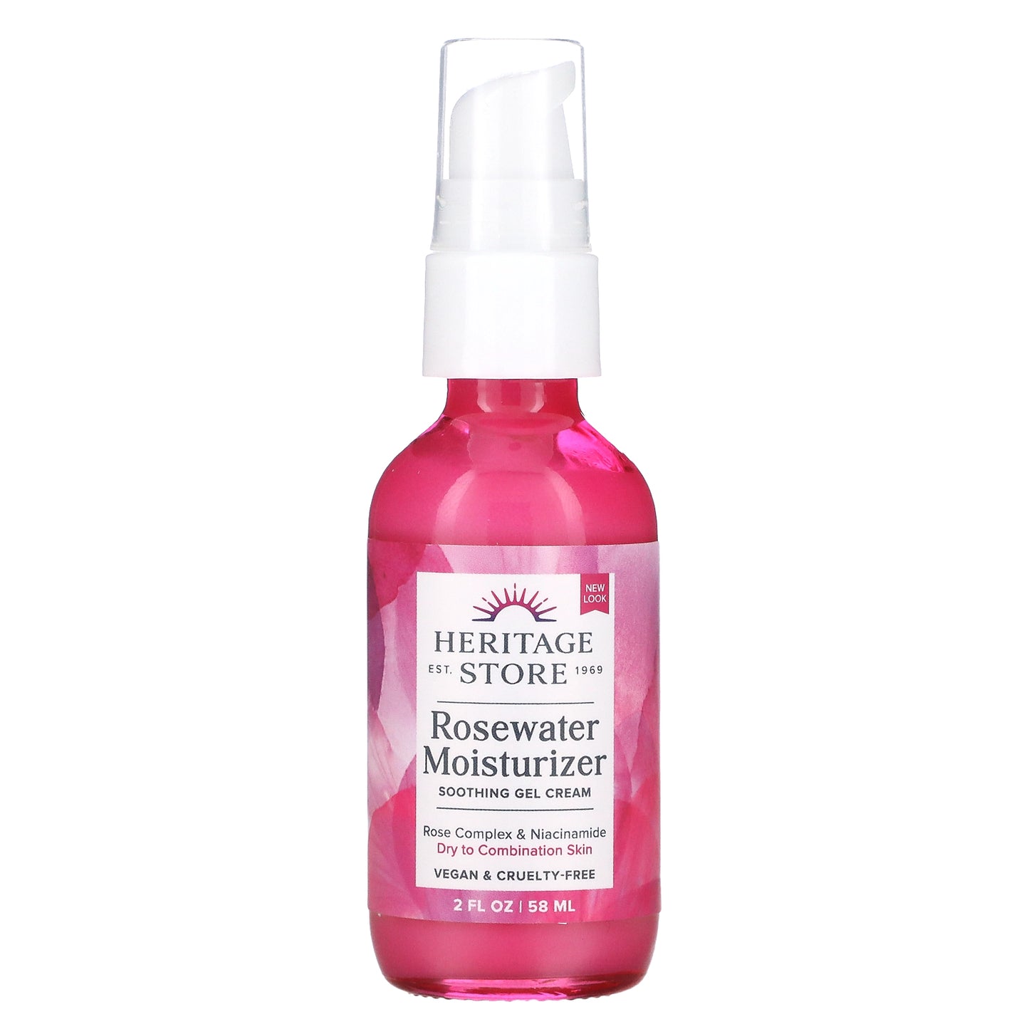 Heritage Store, Rosewater Moisturizer, Dry To Combination Skin, 2 fl oz (58 ml)