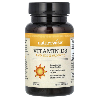 NatureWise, Vitamin D3, 125 mcg (5,000 IU), 30 Softgels