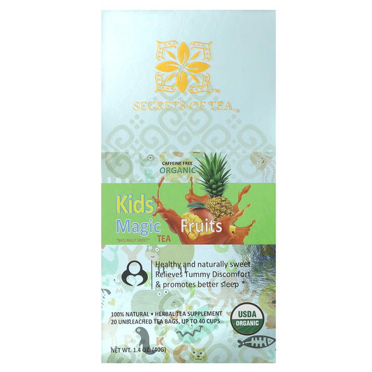 Secrets of Tea, Organic Kids Magic Tea™, Fruits, Caffeine Free, 20 Unbleached Tea Bags, 1.4 oz (40 g)