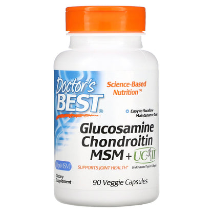 Doctor's Best, Glucosamine Chondroitin, MSM + UCII®, 90 Veggie Capsule