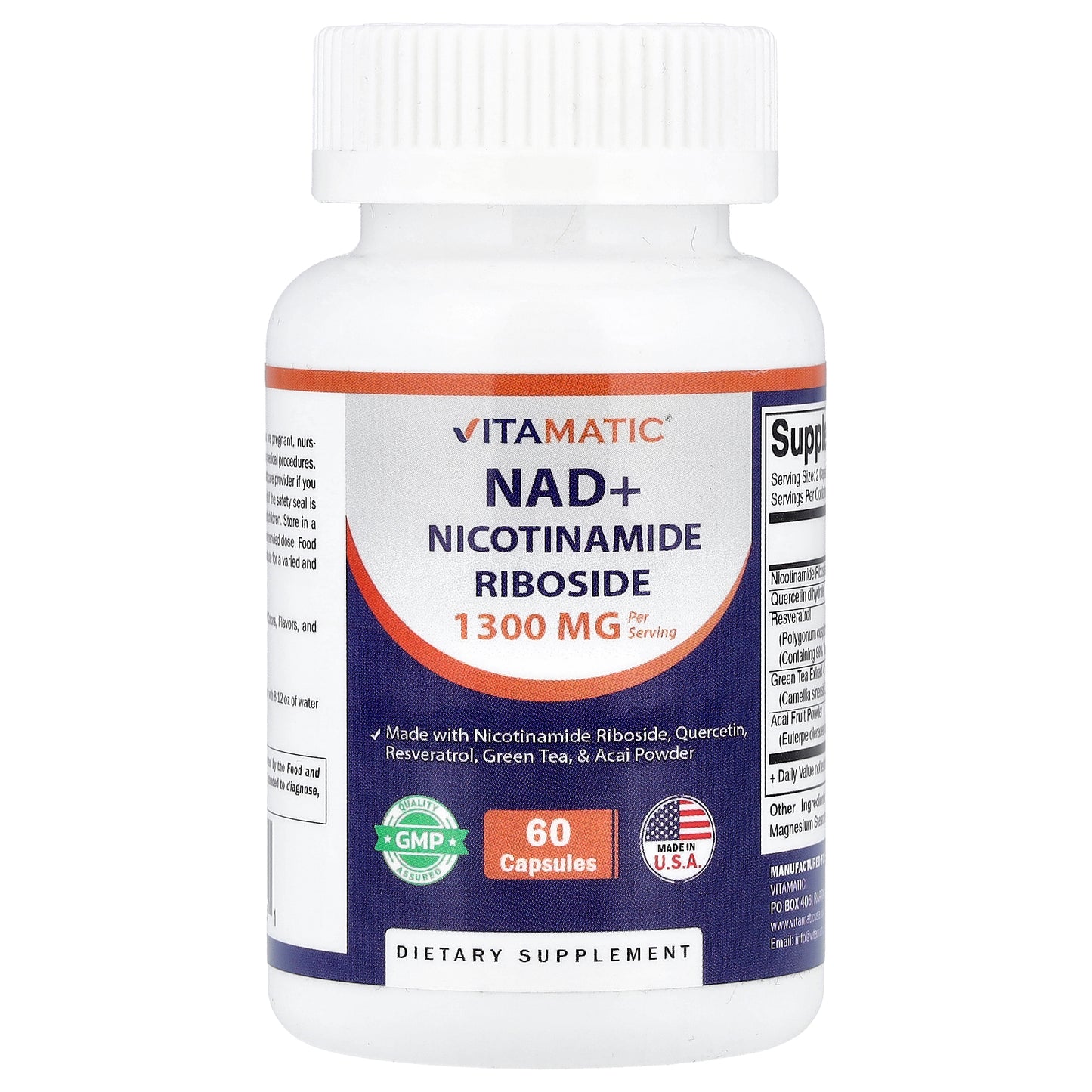 Vitamatic, NAD+, 60 Capsules