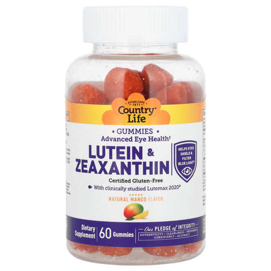 Country Life, Lutein & Zeaxanthin Gummies, Natural Mango, 60 Gummies