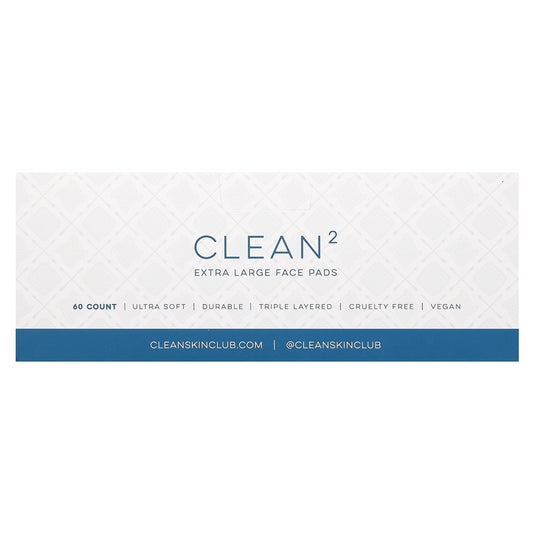 Clean Skin Club, Clean2 Face Pads, Extra Large, 60 Count