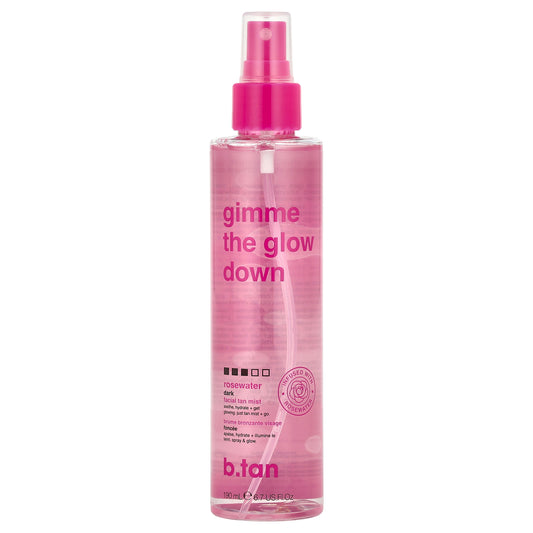 b.tan, Gimme The Glow Down, Dark, Facial Tan Mist, Rosewater, 6.7 fl oz (190 ml)