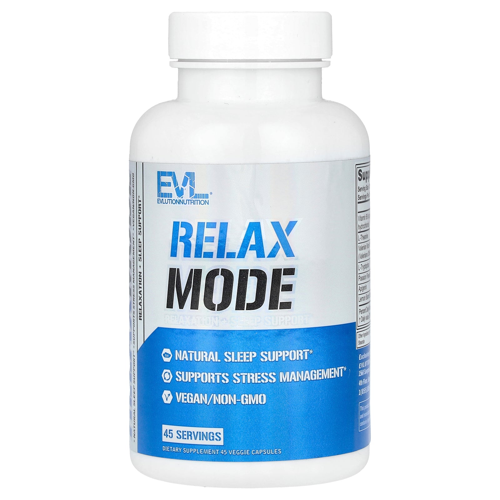 EVLution Nutrition, RelaxMode, 45 Veggie Capsules