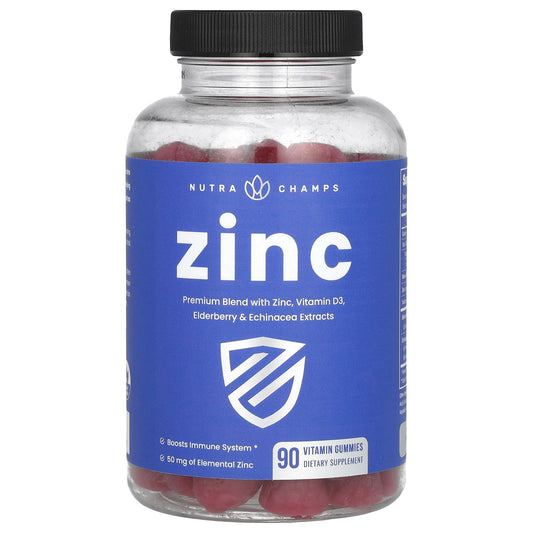 NutraChamps, Zinc Gummies, 50 mg, 90 Vitamin Gummies (16.6 mg per Gummy)