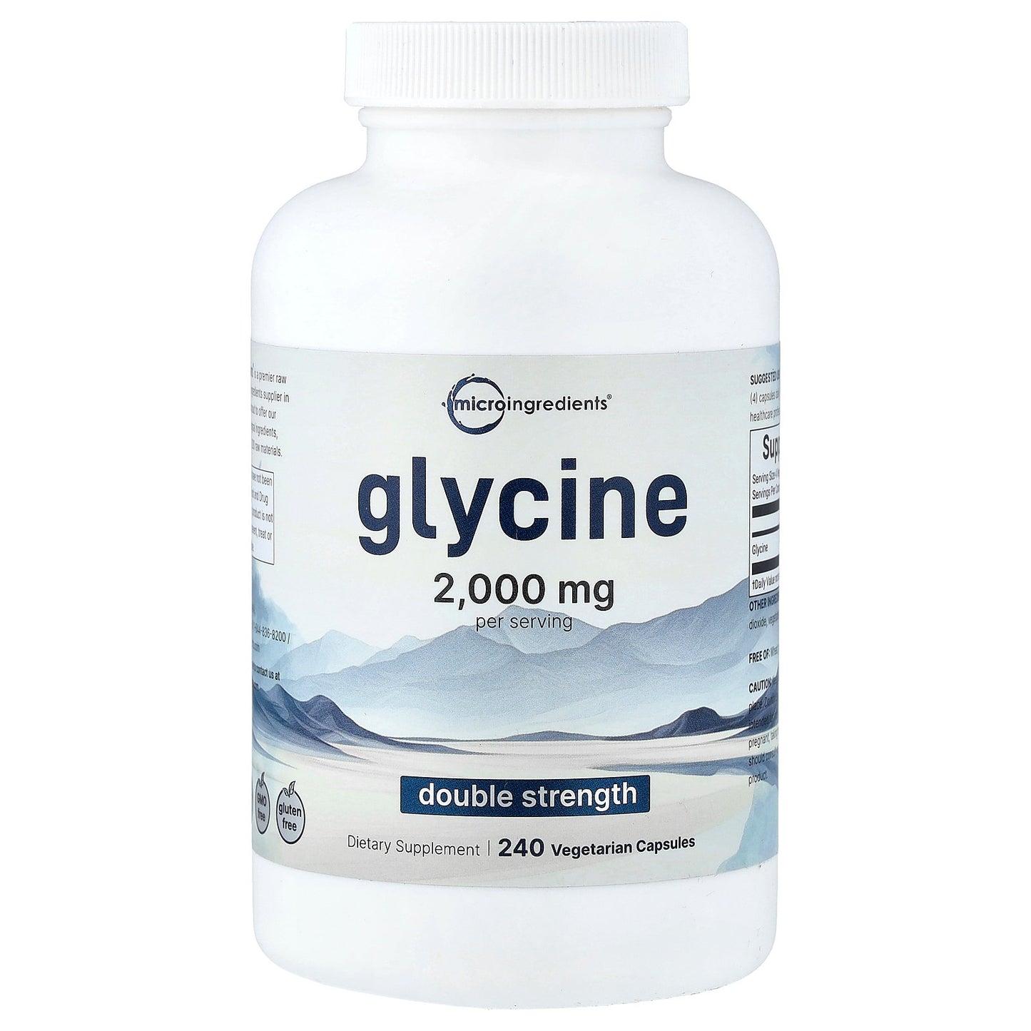 Micro Ingredients, Glycine, 240 Vegetarian Capsules (500 mg per Capsule)