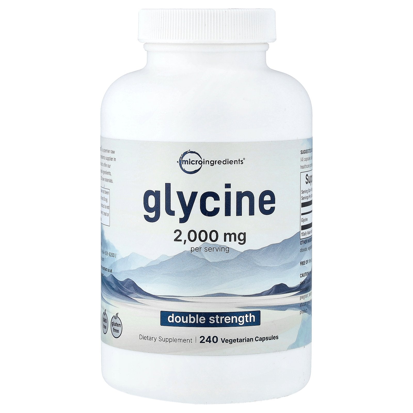 Micro Ingredients, Glycine, 240 Vegetarian Capsules (500 mg per Capsule)