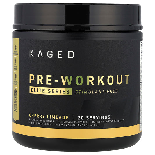 Kaged, Elite Series, Pre-Workout, Stimulant Free, Cherry Limeade, 1.43 lb (650 g)