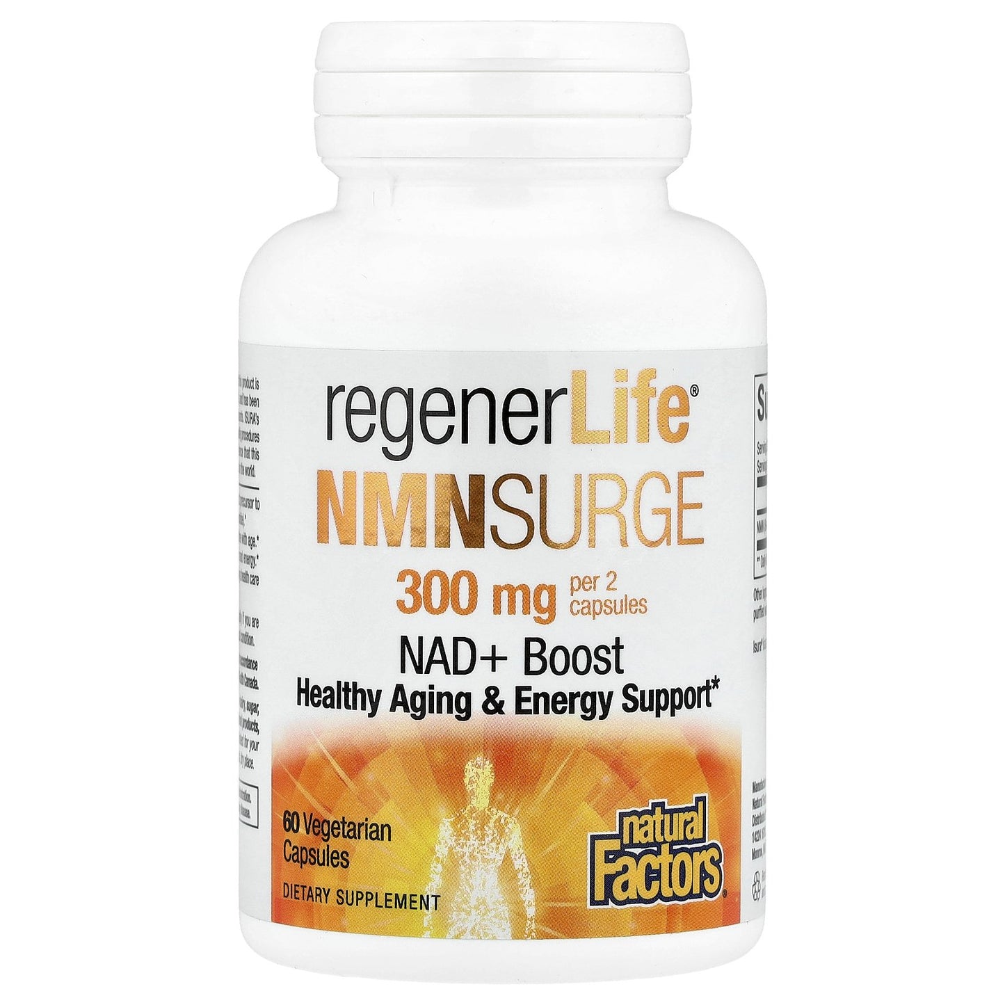 Natural Factors, RegenerLife®, NMN Surge, 60 Vegetarian Capsules (150 mg per Capsule)
