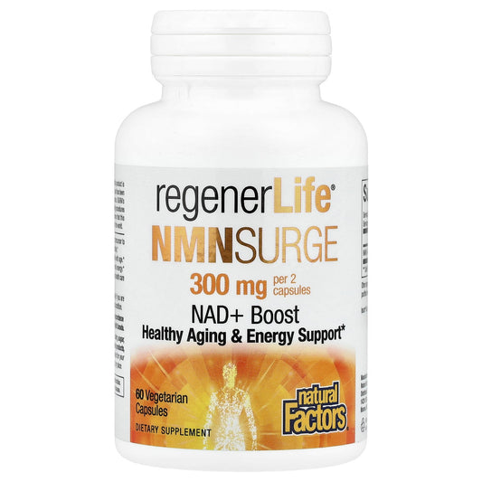 Natural Factors, RegenerLife®, NMN Surge, 60 Vegetarian Capsules (150 mg per Capsule)