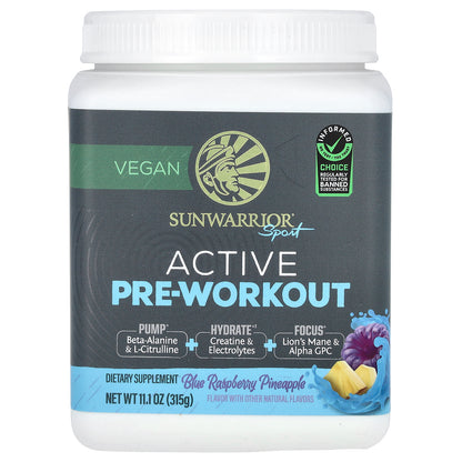 Sunwarrior, Sport, Active Pre-Workout, Blue Raspberry Pineapple , 11.1 oz (315 g)