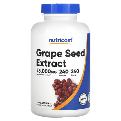 Nutricost, Grape Seed Extract, 28,000 mg , 240 Capsules