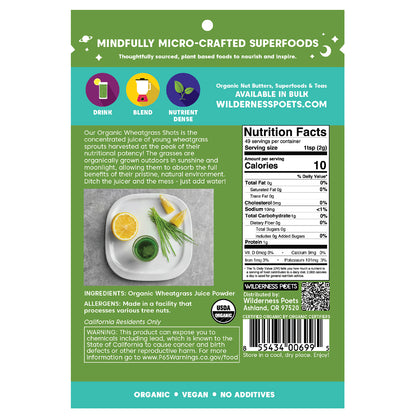 Wilderness Poets, Organic Wheatgrass Shots, 3.5 oz (99 g)