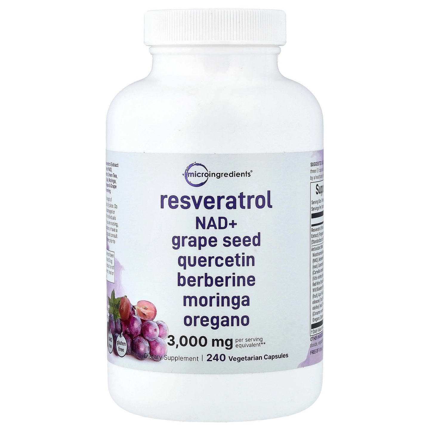 Micro Ingredients, Resveratrol, 240 Vegetarian Capsules