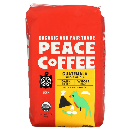 Peace Coffee, Organic Guatemala, Whole Bean, Dark Roast, 12 oz (340 g)