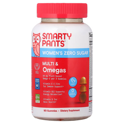 SmartyPants, Women's Zero Sugar, Multi & Omegas Gummies, Orange, 90 Gummies