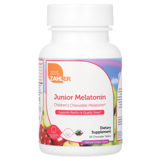 Zahler, Junior Melatonin, Natural Grape, 60 Chewable Tablets (1 mg per Tablet)