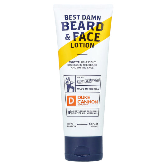 Duke Cannon Supply Co., Best Damn Beard & Face Lotion, Citrus Hefeweizen , 3.2 fl oz (94 ml)