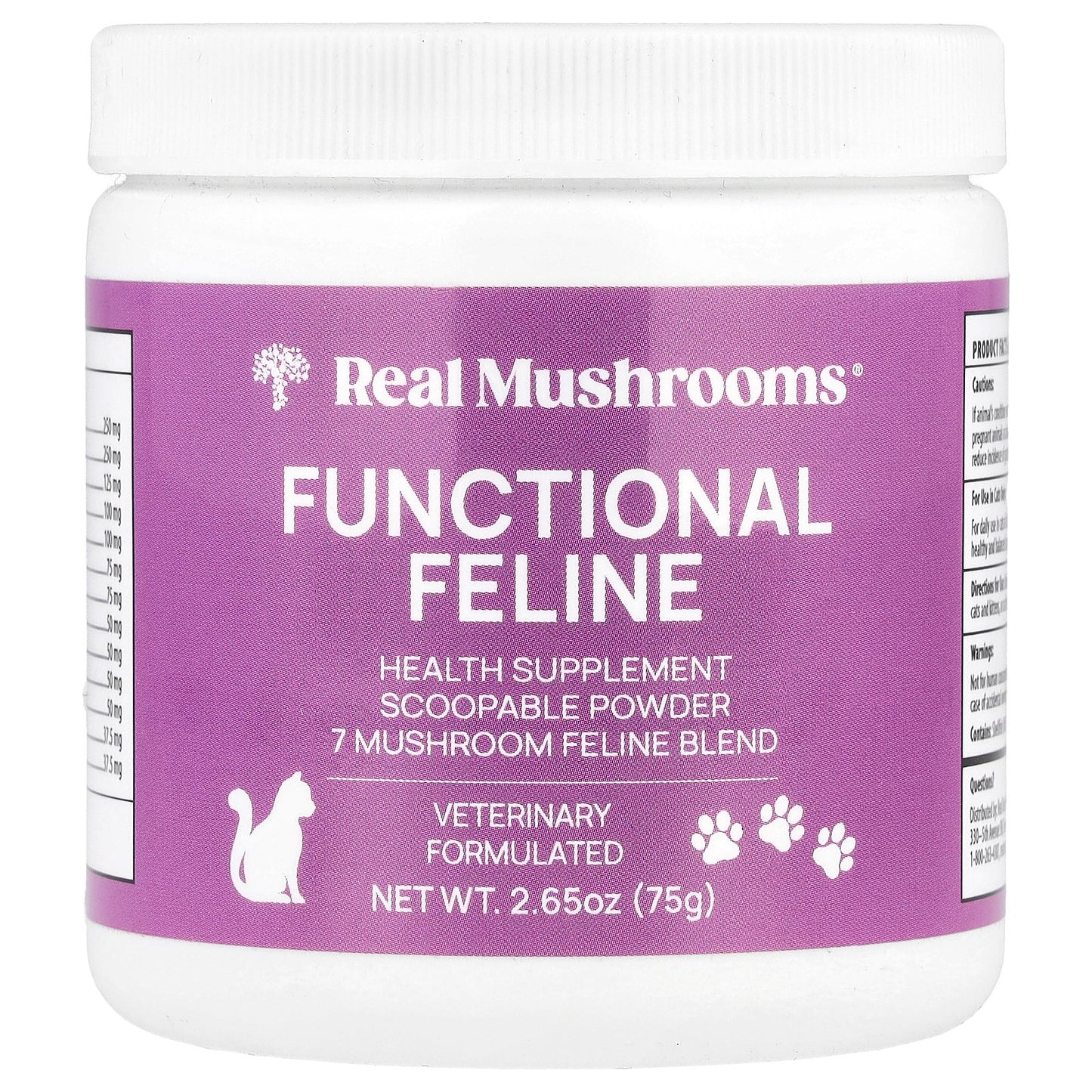 Real Mushrooms, Functional Feline, For Cats , 2.65 oz (75 g)