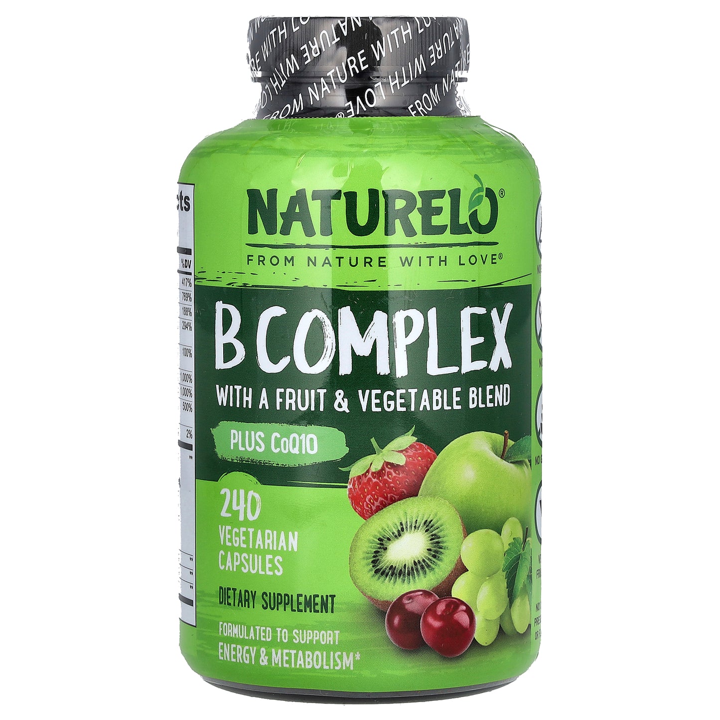 NATURELO, B Complex with a Fruit & Vegetable Blend, Plus CoQ10, 240 Vegetarian Capsules